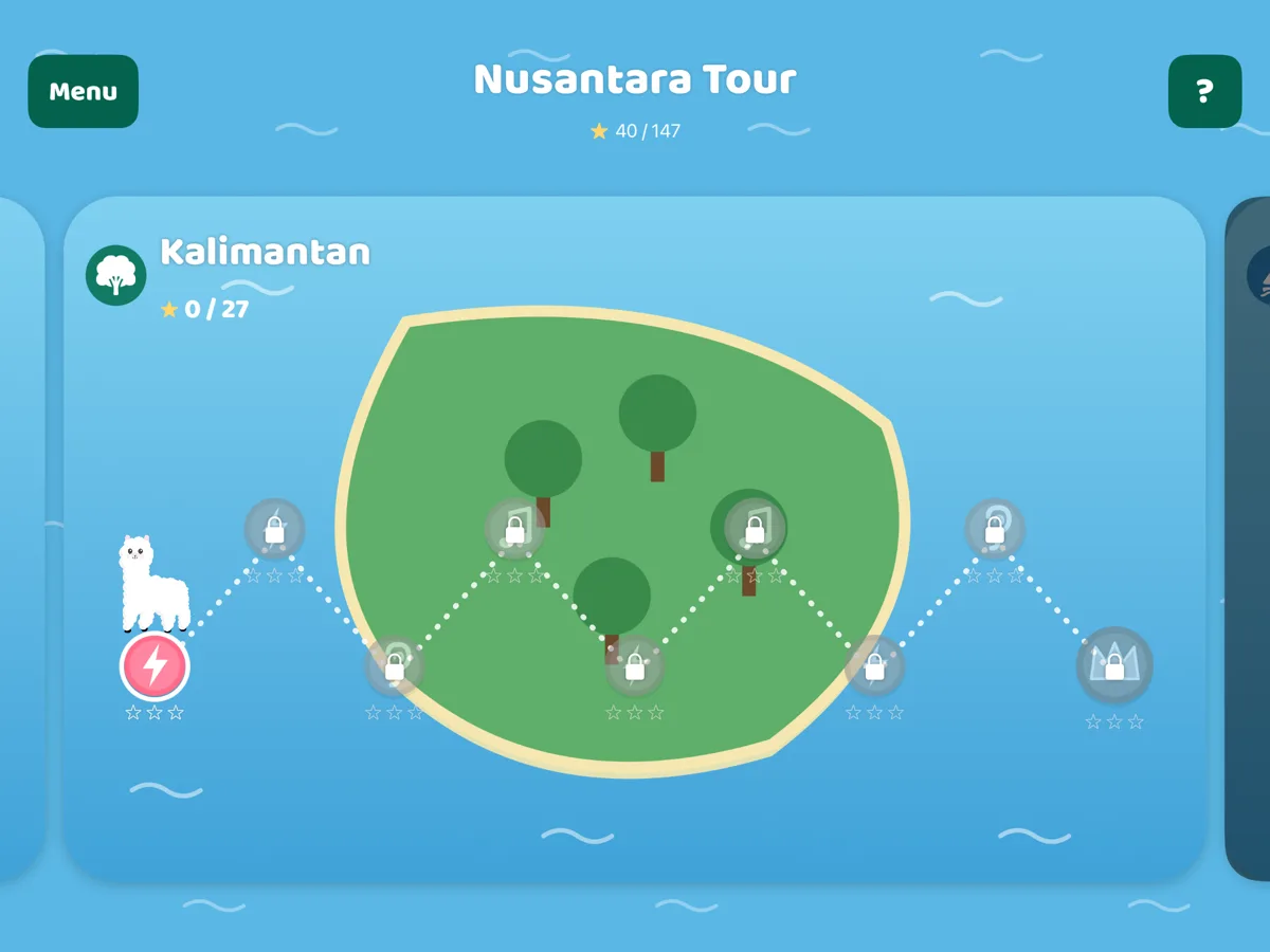 The Nusantara Tour map on Kalimantan